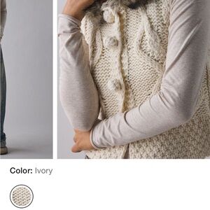 Urban Outfitters Ivory Knit Cardigan Vest